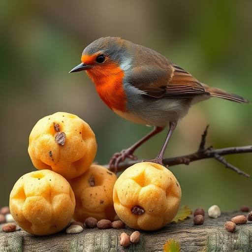 Fat balls placed near robin perch
