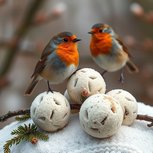 Fat balls placed near robin perch