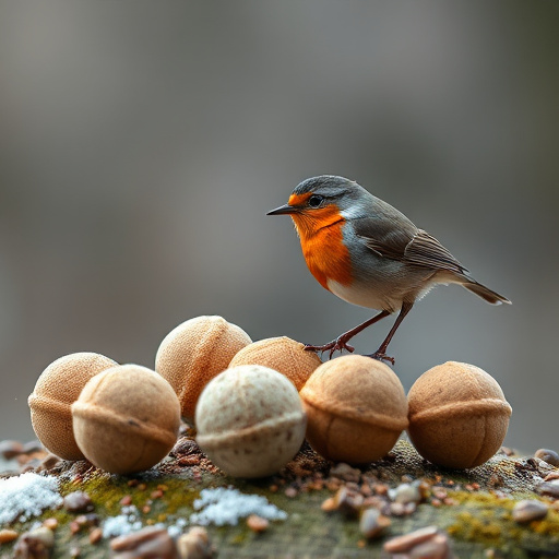 Fat balls placed near robin perch