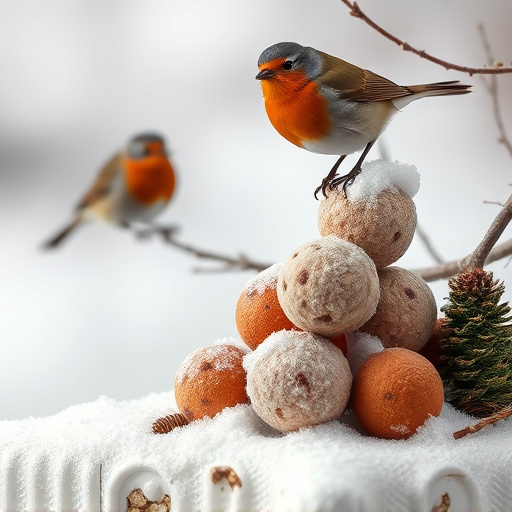 Fat balls placed near robin perch