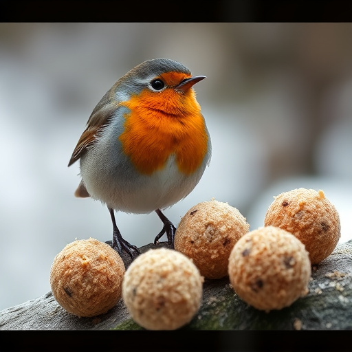 Fat balls placed near robin perch