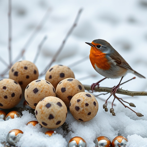 Fat balls placed near robin perch