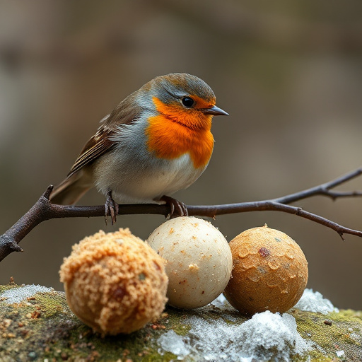 Fat balls placed near robin perch