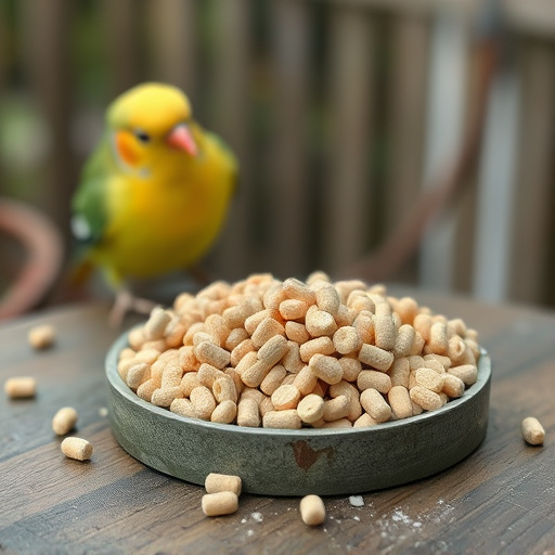 Fat pellets placed on bird table