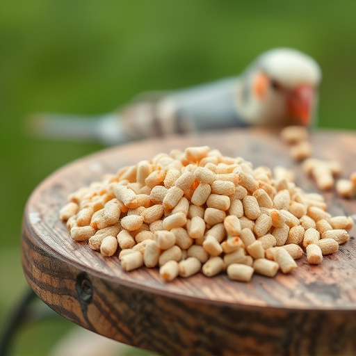 Fat pellets placed on bird table