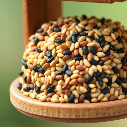 Feeder filled with husk-free bird seeds
