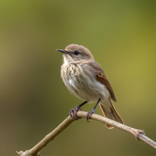 Fledgling bird perched, awaiting food