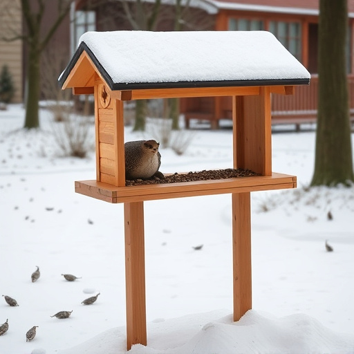 Freestanding station with seed and suet