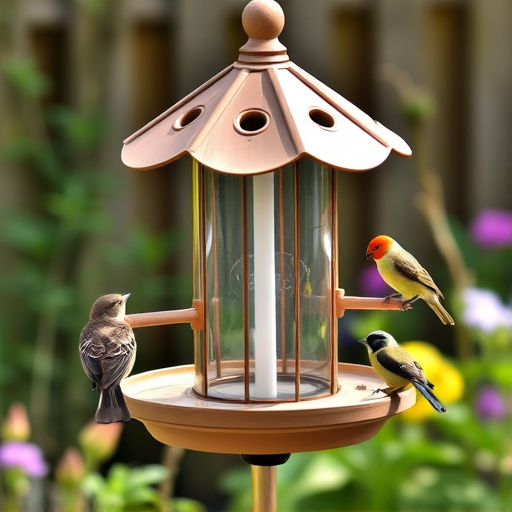 Garden bird feeding station with perches