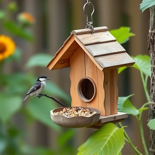Garden bird table with sunflower seeds
