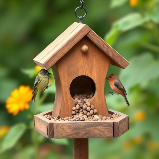 Garden bird table with sunflower seeds