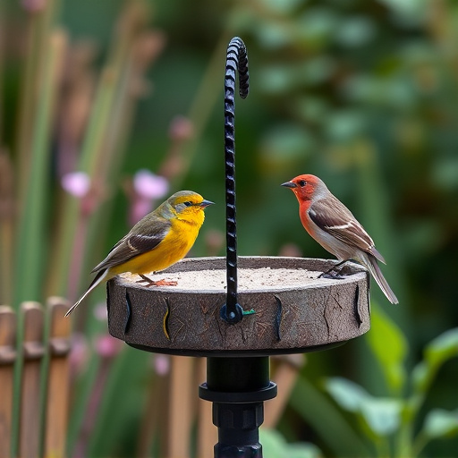 Garden birds on spacious bird table