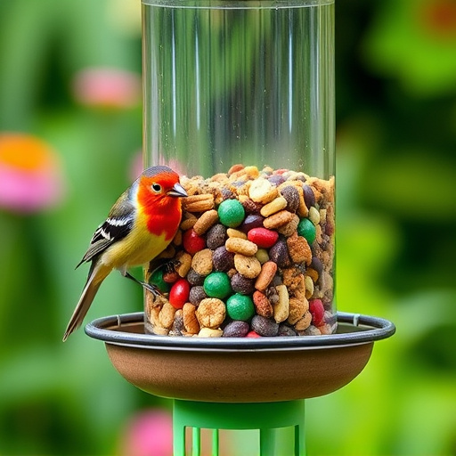 Garden feeder filled with robin-friendly mix