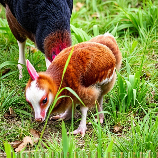Ground-level feeder surrounded by grass