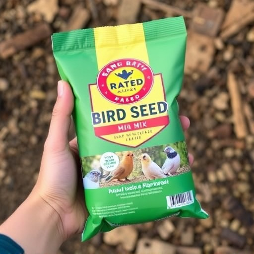 Hand holding top-rated bird seed mix