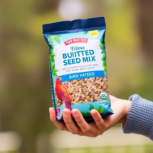Hand holding top-rated bird seed mix