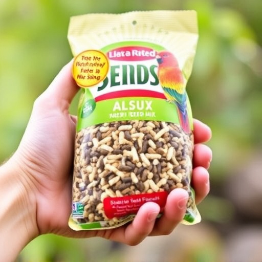 Hand holding top-rated bird seed mix