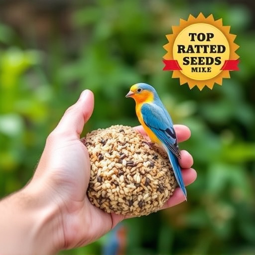 Hand holding top-rated bird seed mix
