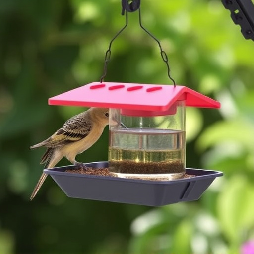 Hanging feeder with waste-catching tray
