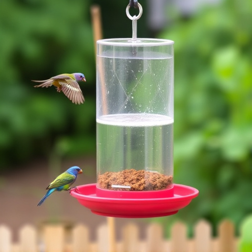 Hanging feeder with waste-catching tray
