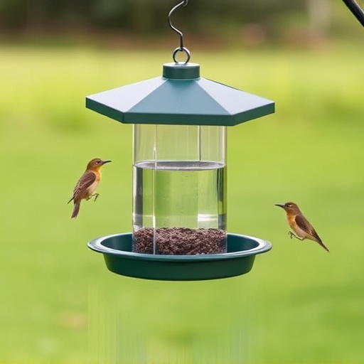 Hanging feeder with waste-catching tray