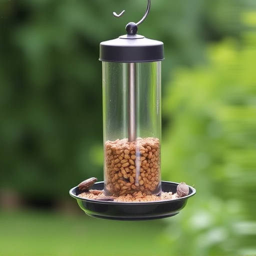 Hanging feeder with waste-catching tray