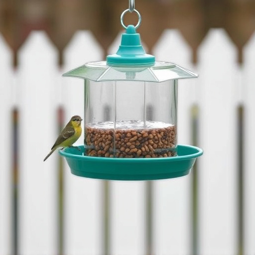 Hanging feeder with waste-catching tray