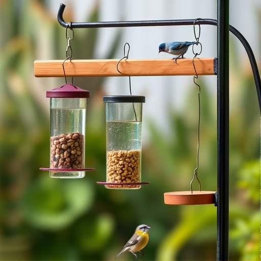 Hanging feeders attached to feeding station