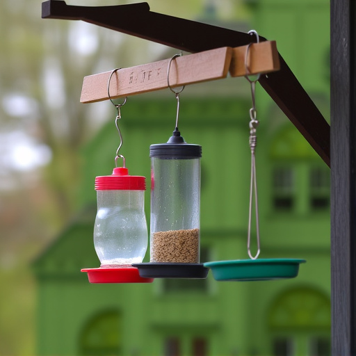 Hanging feeders attached to feeding station