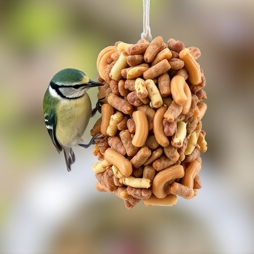 Hanging suet pellets with mealworm pieces