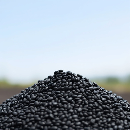 Heap of black oil sunflower seeds