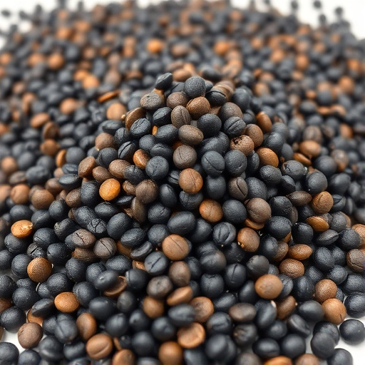 Heap of black oil sunflower seeds