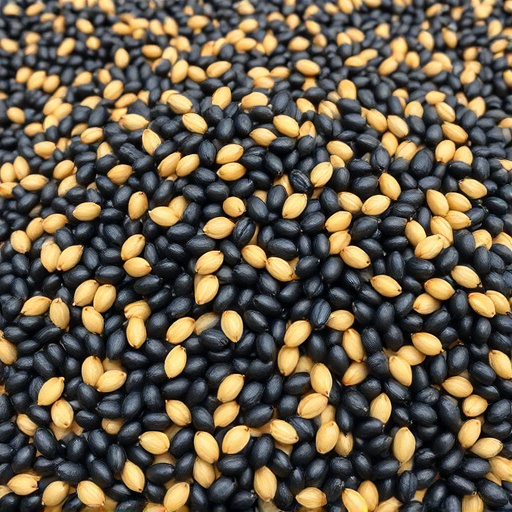 Heap of black oil sunflower seeds