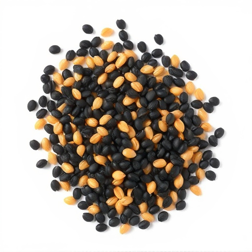 Heap of black oil sunflower seeds