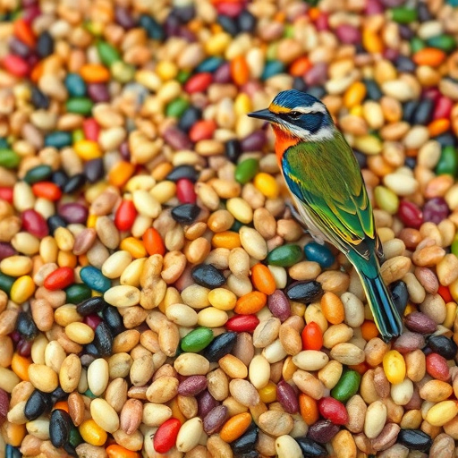 Heap of colourful wild bird seeds