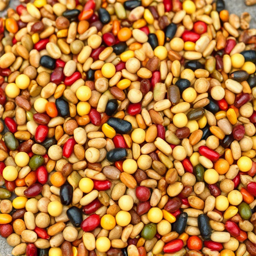 Heap of colourful wild bird seeds