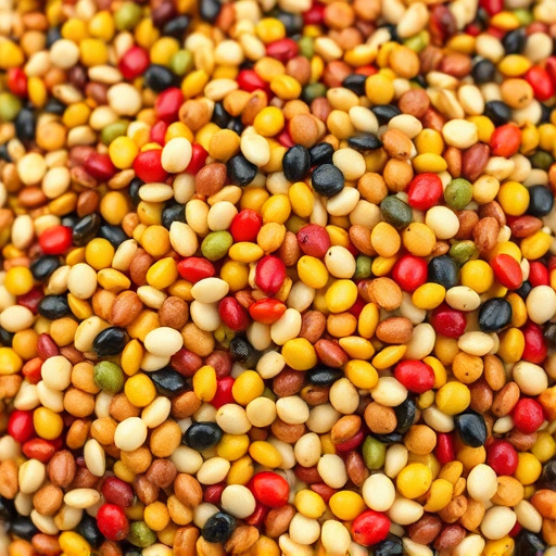 Heap of colourful wild bird seeds