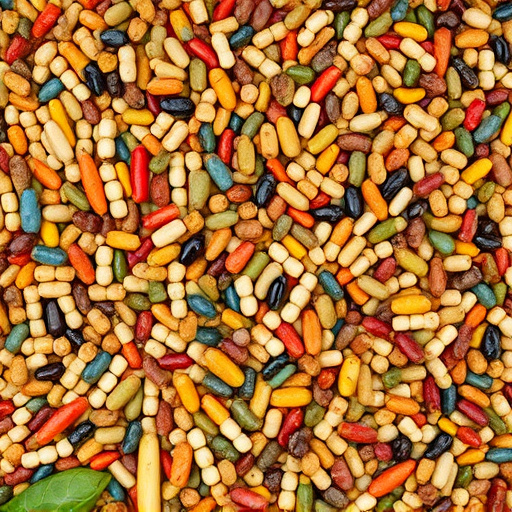Heap of colourful wild bird seeds