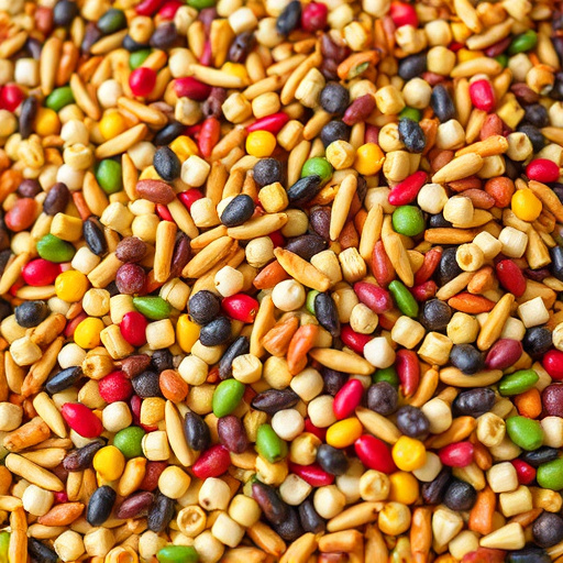 Heap of colourful wild bird seeds