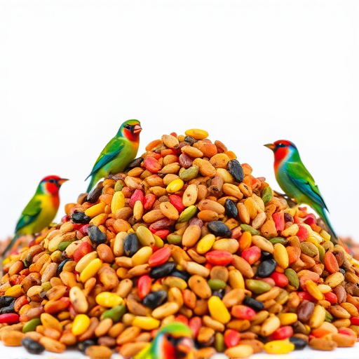Heap of colourful wild bird seeds