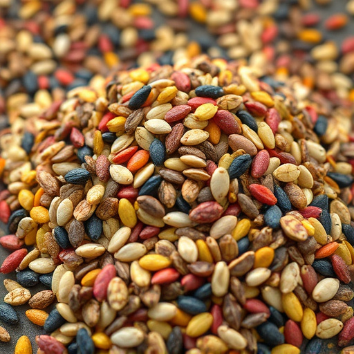 Heap of colourful wild bird seeds