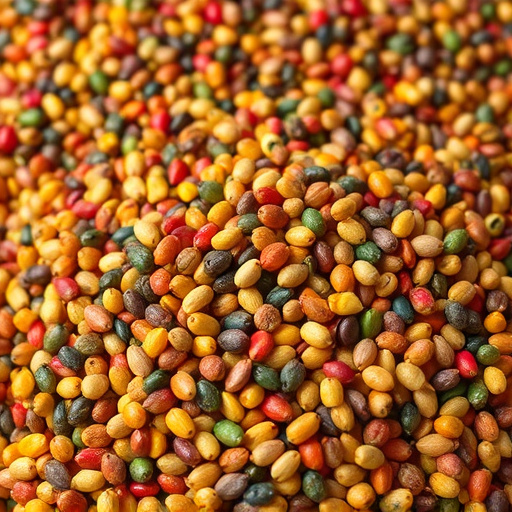 Heap of colourful wild bird seeds