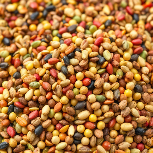 Heap of colourful wild bird seeds