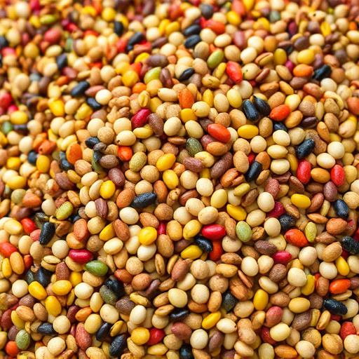 Heap of colourful wild bird seeds