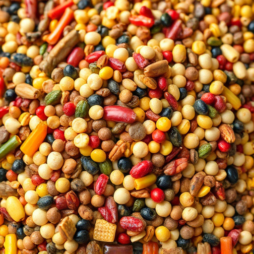 Heap of colourful wild bird seeds