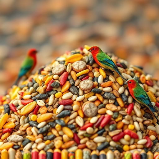 Heap of colourful wild bird seeds