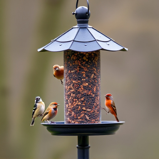 Heavy-duty freestanding feeder for wild birds