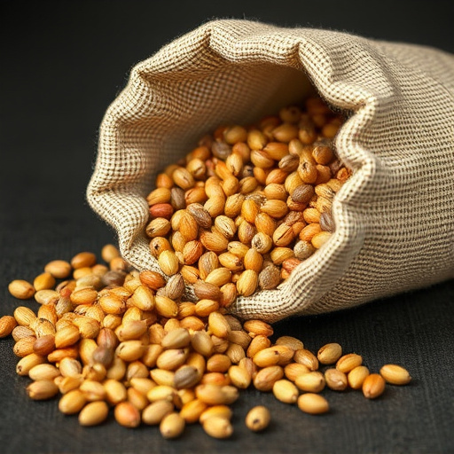 High-quality mixed seeds spilling from bag