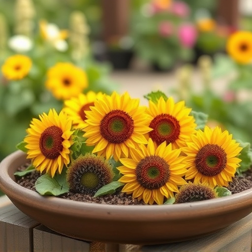 Hulled sunflower hearts on garden tray
