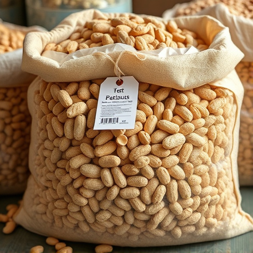 Large sack of peanuts with price tag